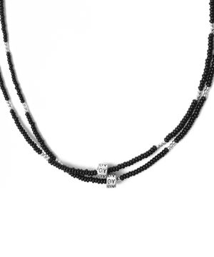 LAYERED BEADS NECKLACE - BLACK