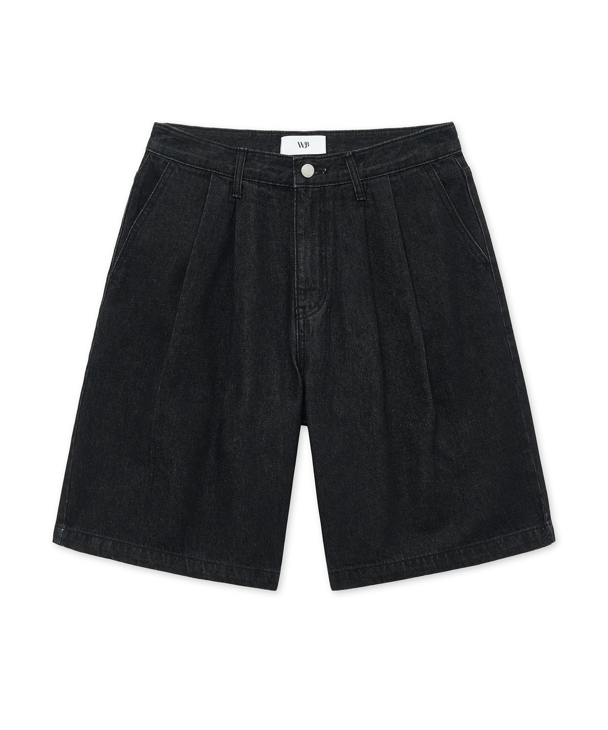 웨스트 그랜드 블러바드(WEST GRAND BOULEVARD) 퓨어 워싱 투 턱 데님 쇼츠 WASHED BLACK