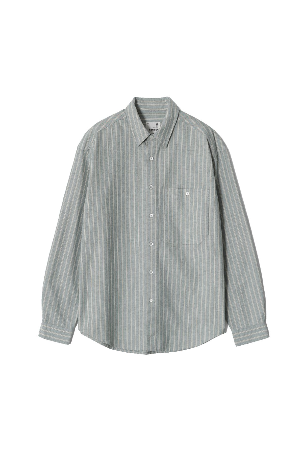 홀리선(HORLISUN) Jane Oxford Stripe Shirt Indigo Green