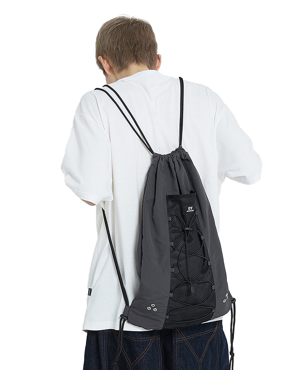 오픈야드(오와이)(OPENYARD(OY)) DRAWSTRING GYM SACK - CHARCOAL