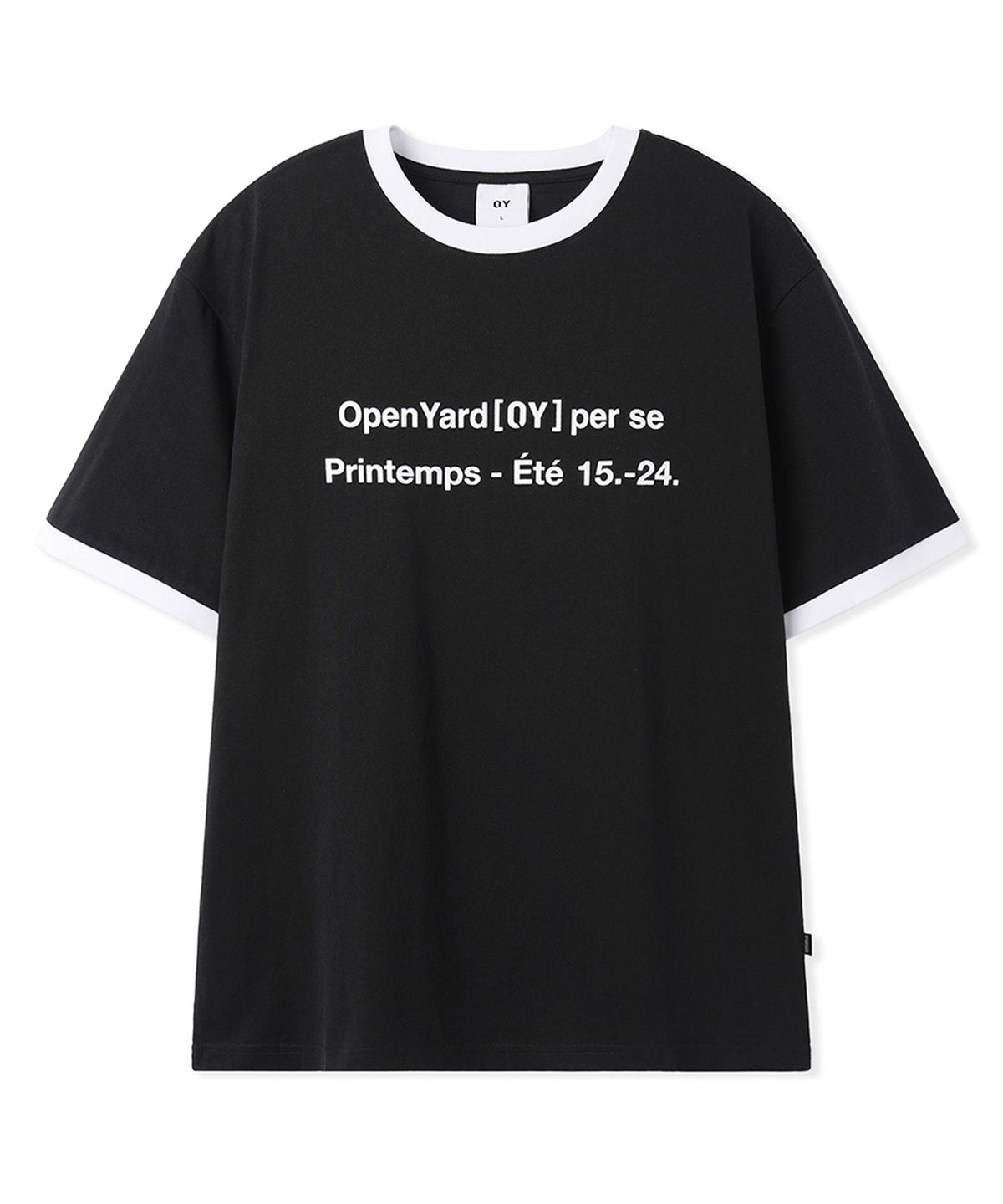 오픈야드(오와이)(OPENYARD(OY)) LEGACY RINGER TEE - BLACK