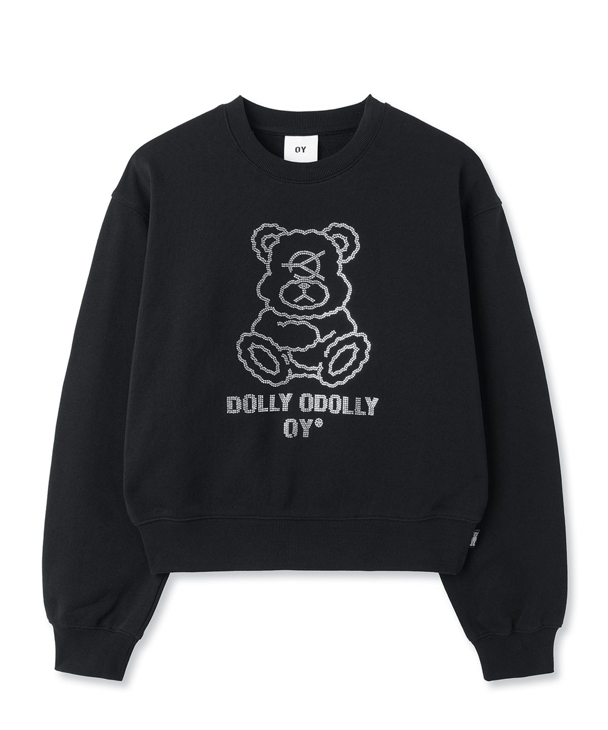 오픈야드(오와이)(OPENYARD(OY)) STONE DOLLY CROPPED CREWNECK - BLACK