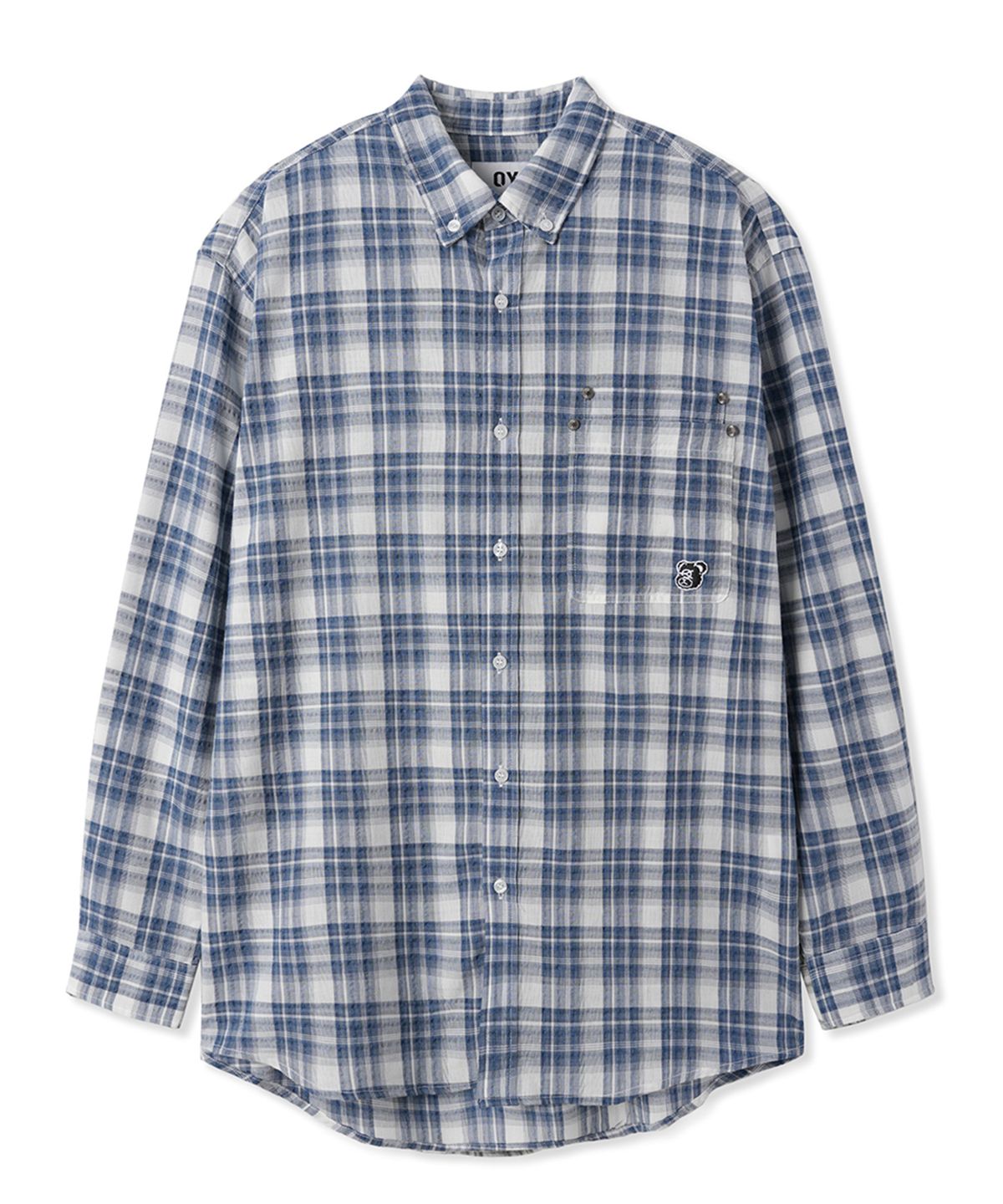 오픈야드(오와이)(OPENYARD(OY)) DUAL POCKET CHECK SHIRT - BLUE