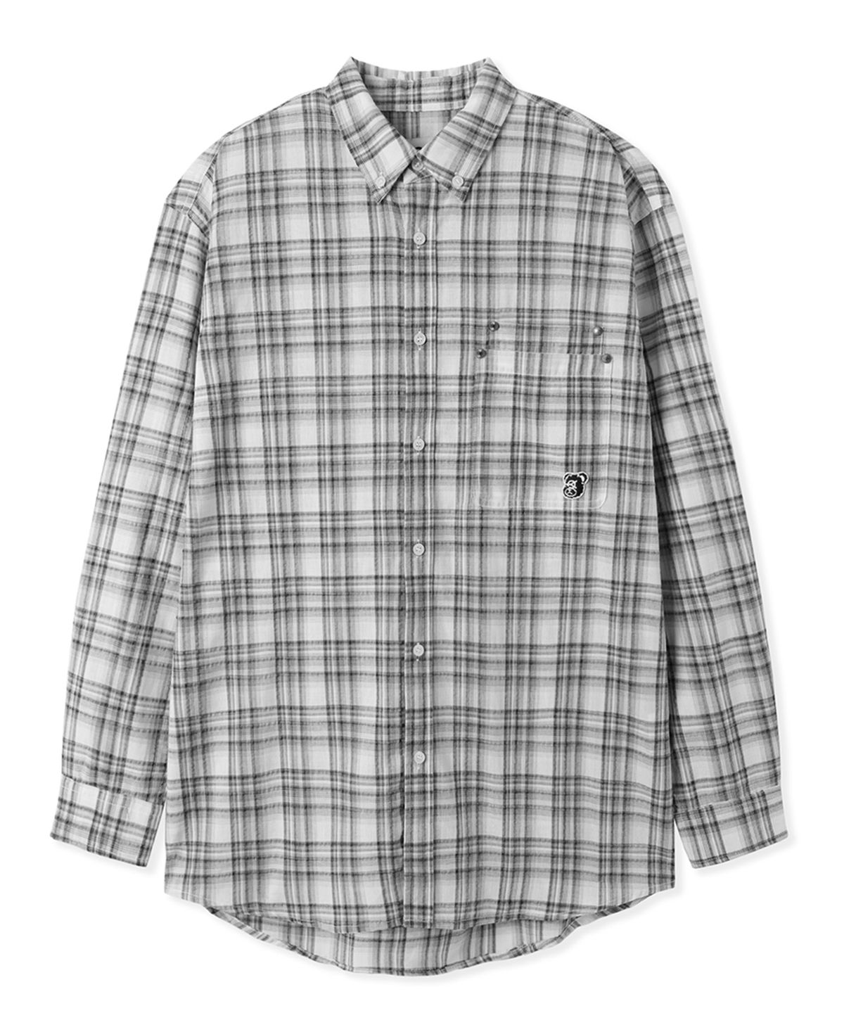 오픈야드(오와이)(OPENYARD(OY)) DUAL POCKET CHECK SHIRT - BLACK