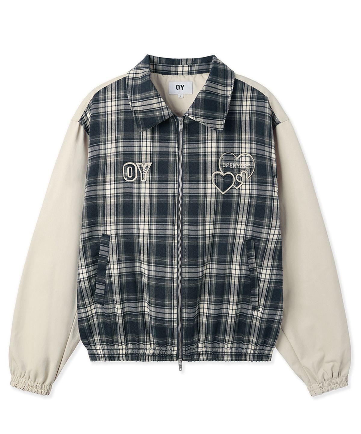 오픈야드(오와이)(OPENYARD(OY)) CHECK HALF MIX JACKET - BEIGE