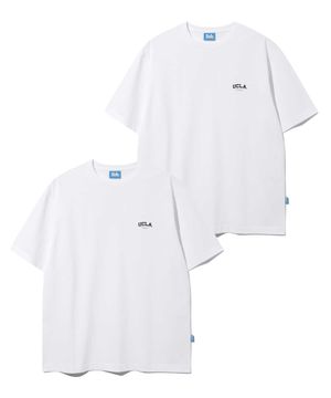 남녀공용 2PACK 베이직 반팔 티셔츠[WHITE](UBRST81)