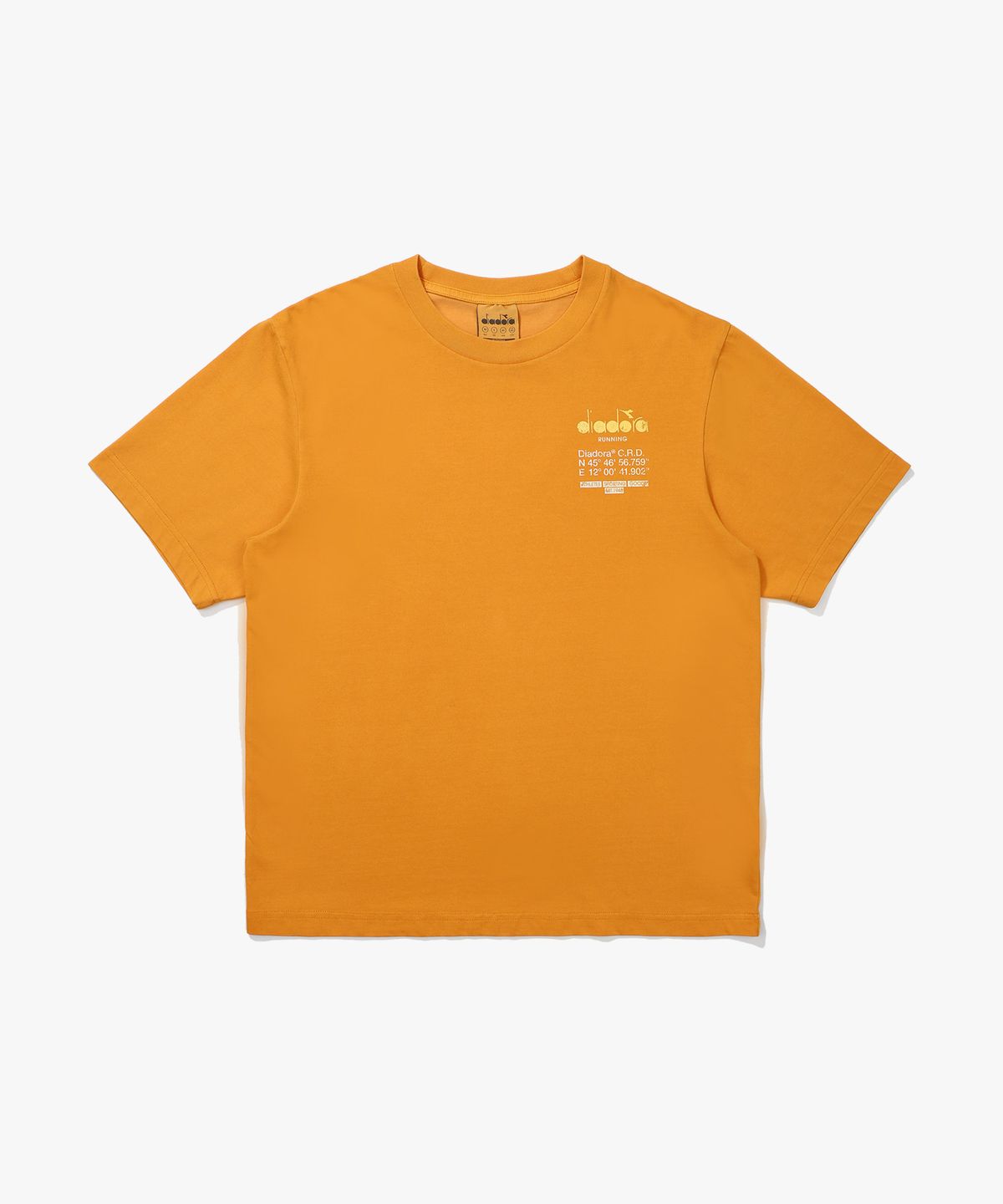 디아도라(diadora) 가먼트다잉 그래픽 반팔 티셔츠 ORANGE