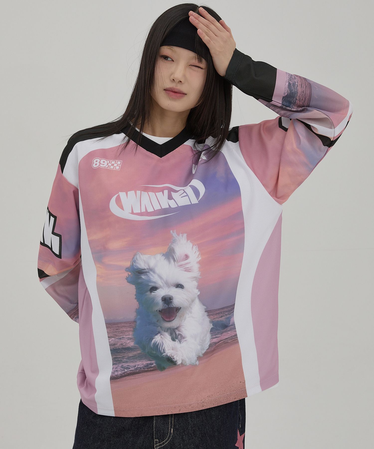 ★Wai Kei★ Maltese Cloud Mesh Jersey Long Sleeve T-Shirt YK MUSINSA | WAI KEI Maltese Cloud Mesh Jersey Long Sleeve T