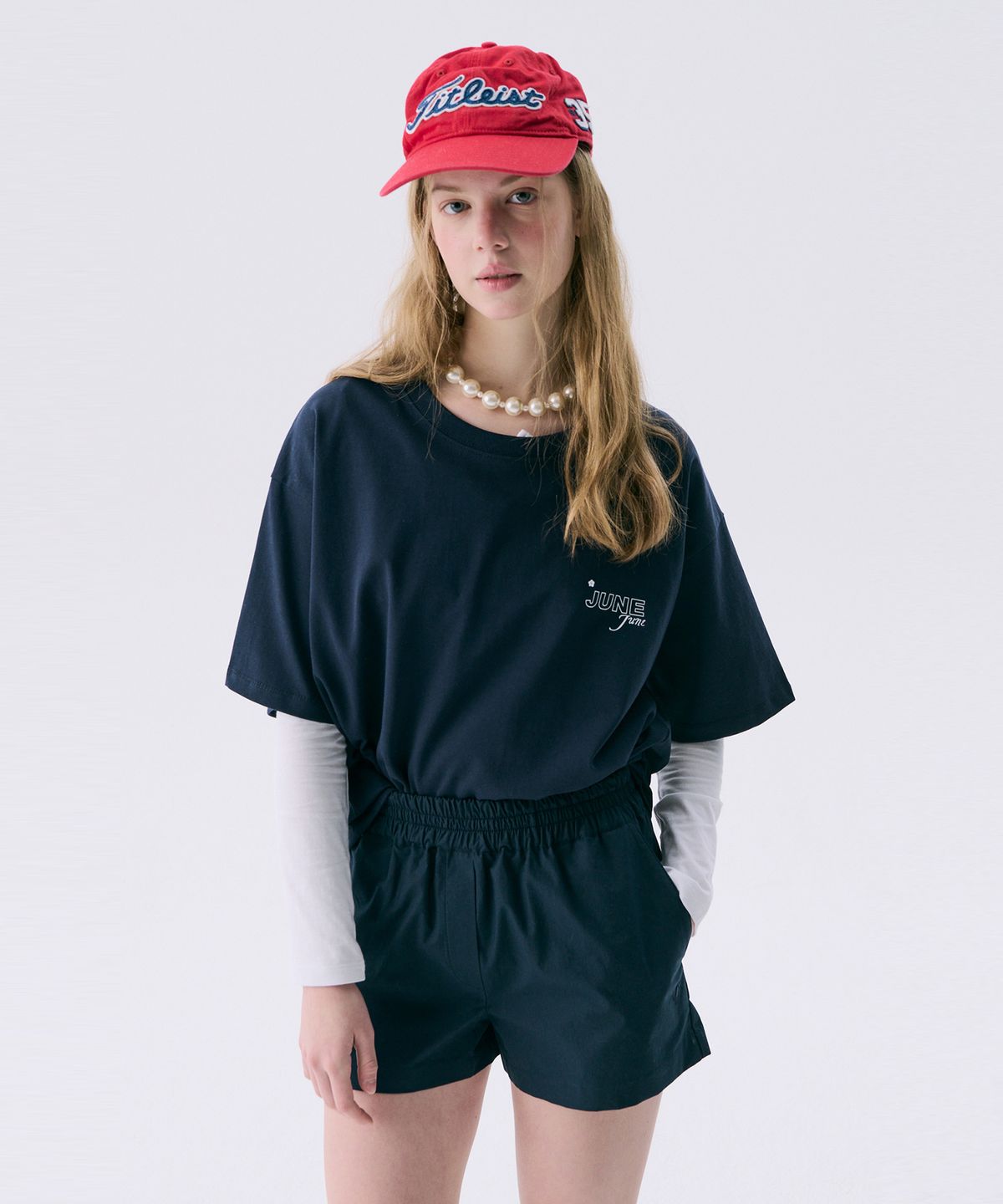 준준스페이스(JUNEJUNE SPACE) VOL11.Basic Logo T_Navy(VOL11.기본로고T_네이비)