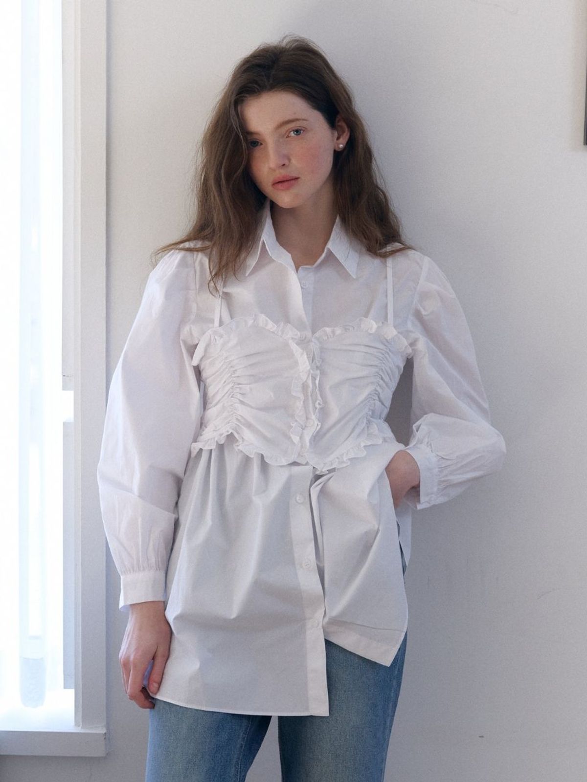 패브릭서울(FABRICSEOUL) bustier shirts mini dress