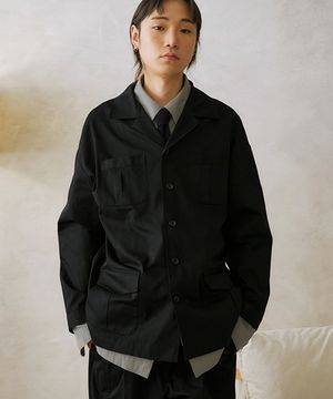 유니섹스 사파리 자켓 블랙