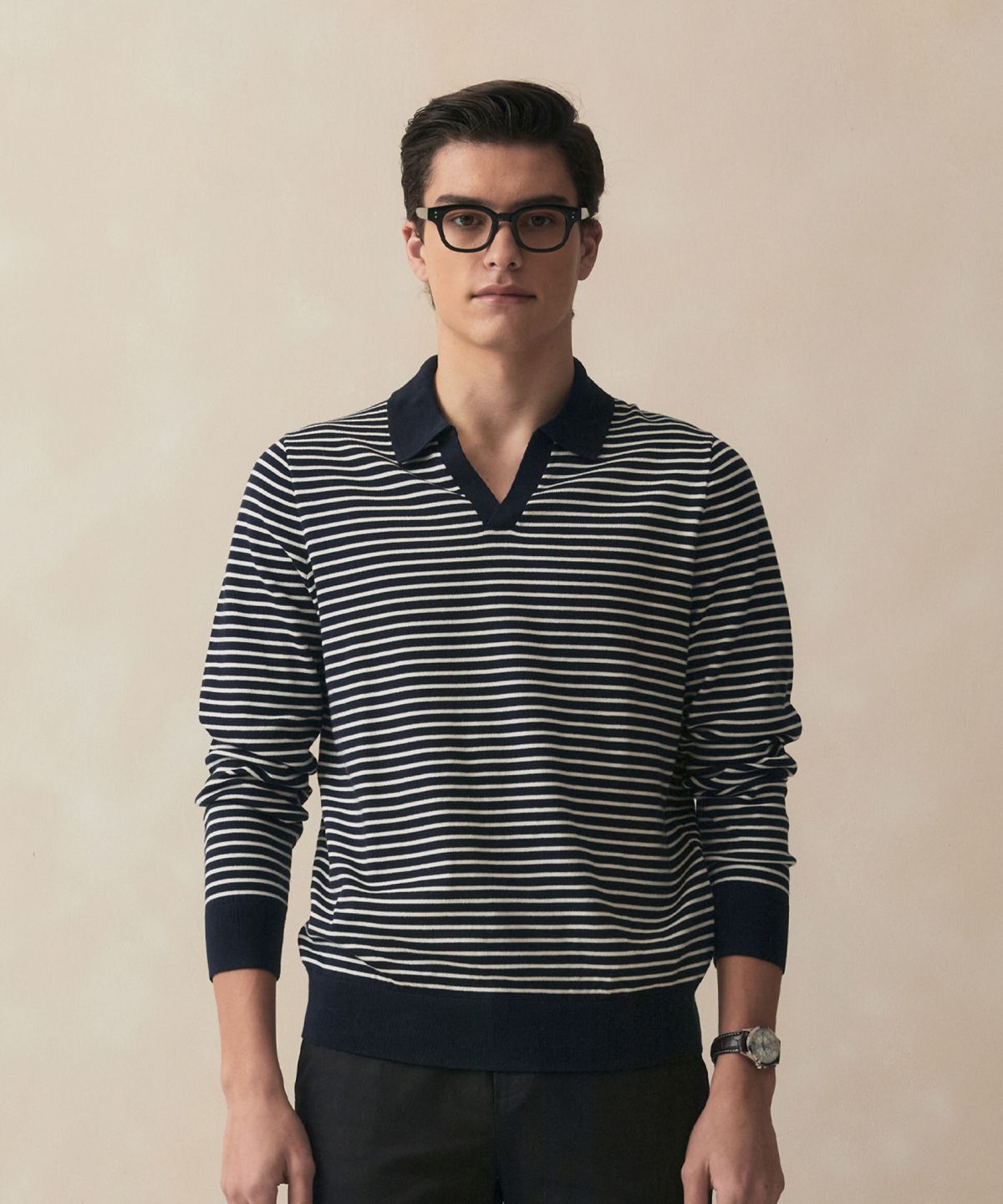 브룩스 브라더스(BROOKS BROTHERS) 마리너 버튼리스 폴로스웨터 (네이비) (BBWTMM8896QFS)