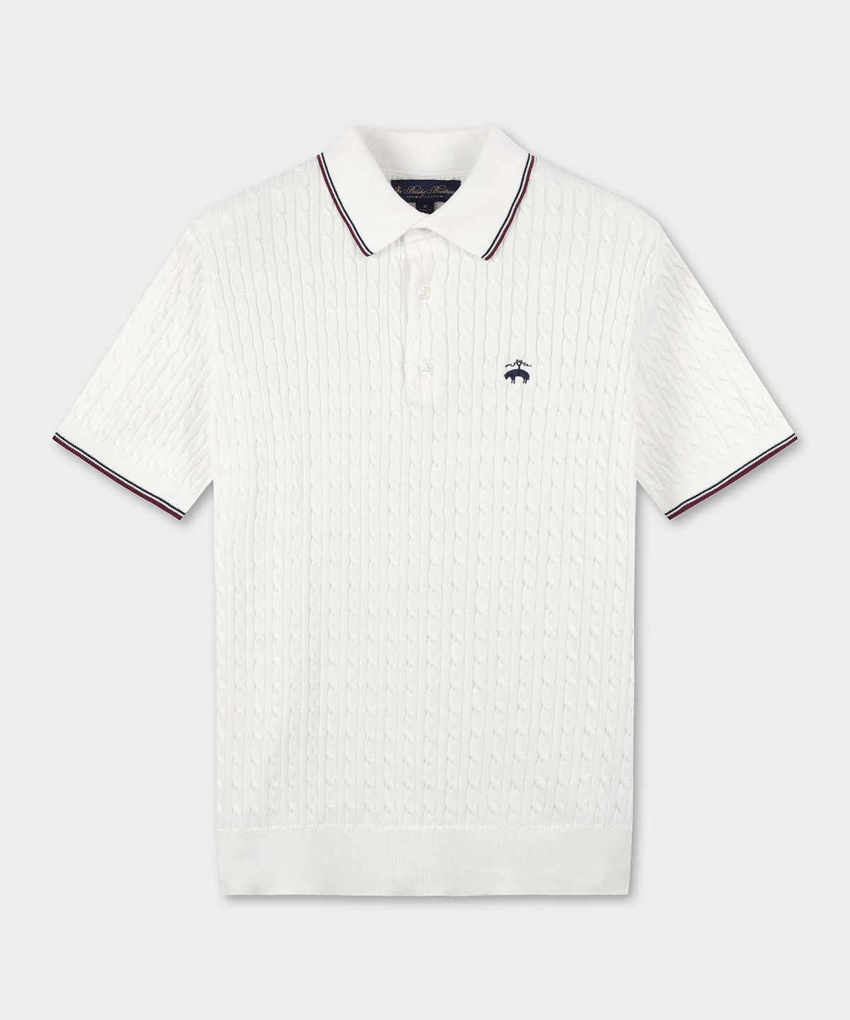 브룩스 브라더스(BROOKS BROTHERS) 아카이브 테니스 숏슬리브 폴로스웨터 (화이트) (BBWTMM8864AFM)
