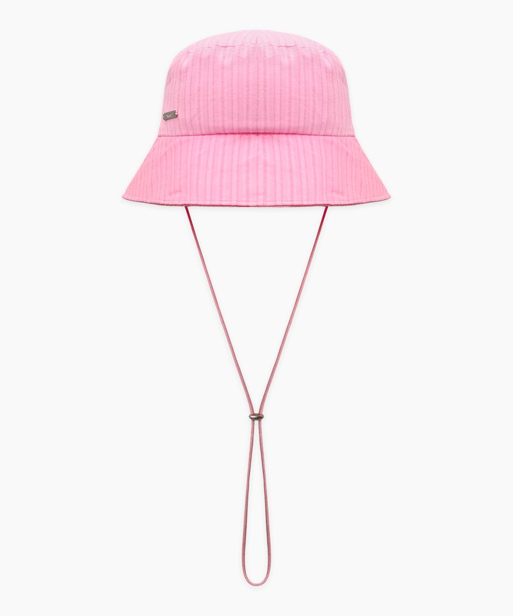 【Sinoon】25SS/韓国人気/バケハ ★ Stripe Bucket Hat ★2COLOR MUSINSA公式 | SINOON Stripe Bucket Hat (Pink)