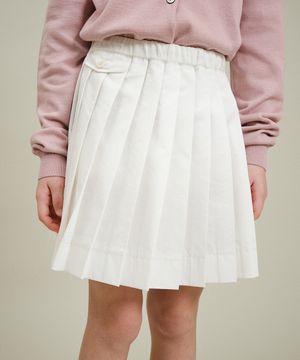 벤베네 플리티드 스커트_화이트