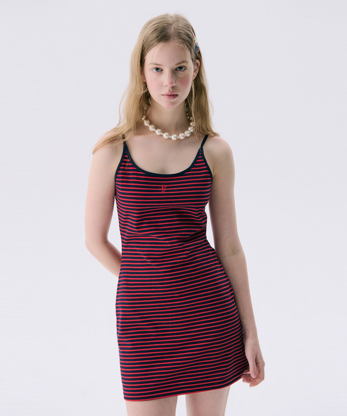 준준스페이스(JUNEJUNE SPACE) VOL11.Stripe Mini Jersey Dress_Red(VOL11.스트라이프 미니저지 드레스_레드)