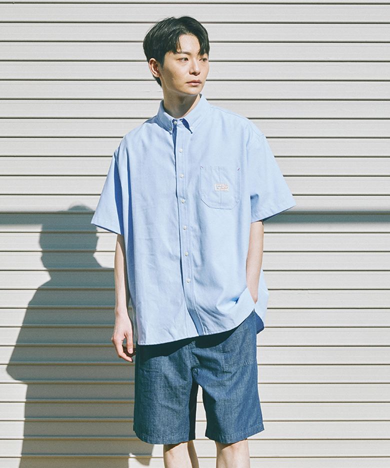 SL-LABEL ONE POCKET OXFORD S/S SHIRTS 블루
