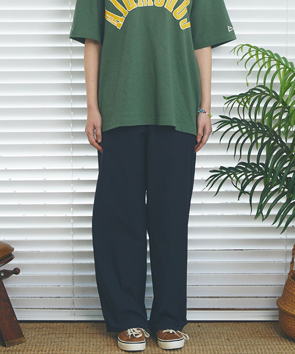 컬럼비아 유니버시티(COLUMBIA UNIVERSITY) COLUMBIA TRAJAN LABEL ALL ROUND COTTON PANTS 크라운네이비