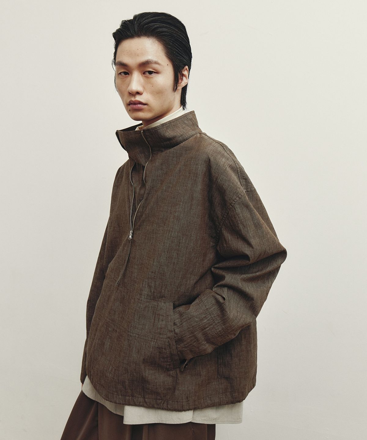 유스(YOUTH) Denim Smock Top - Washed Brown