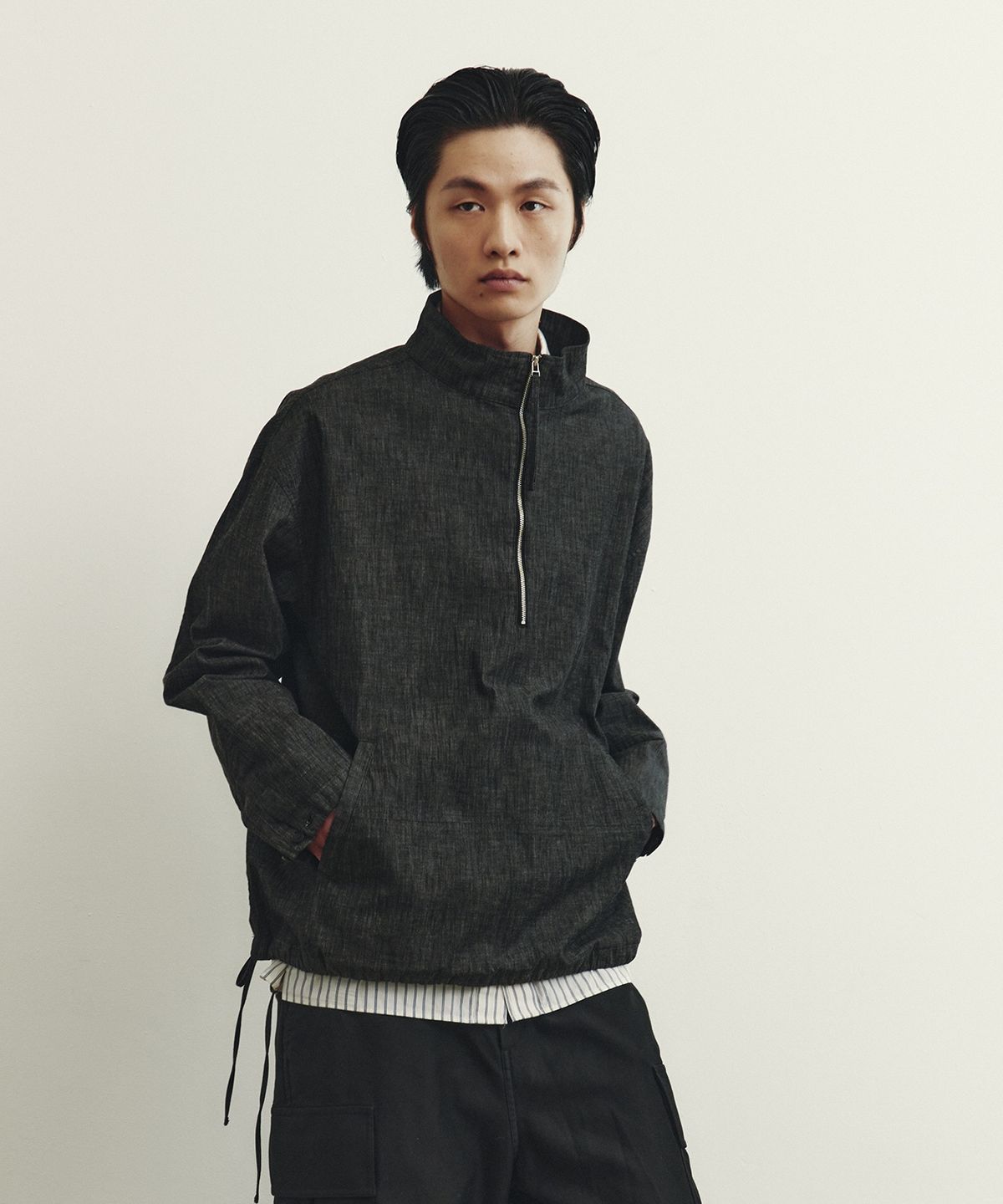 유스(YOUTH) Denim Smock Top - Washed Black