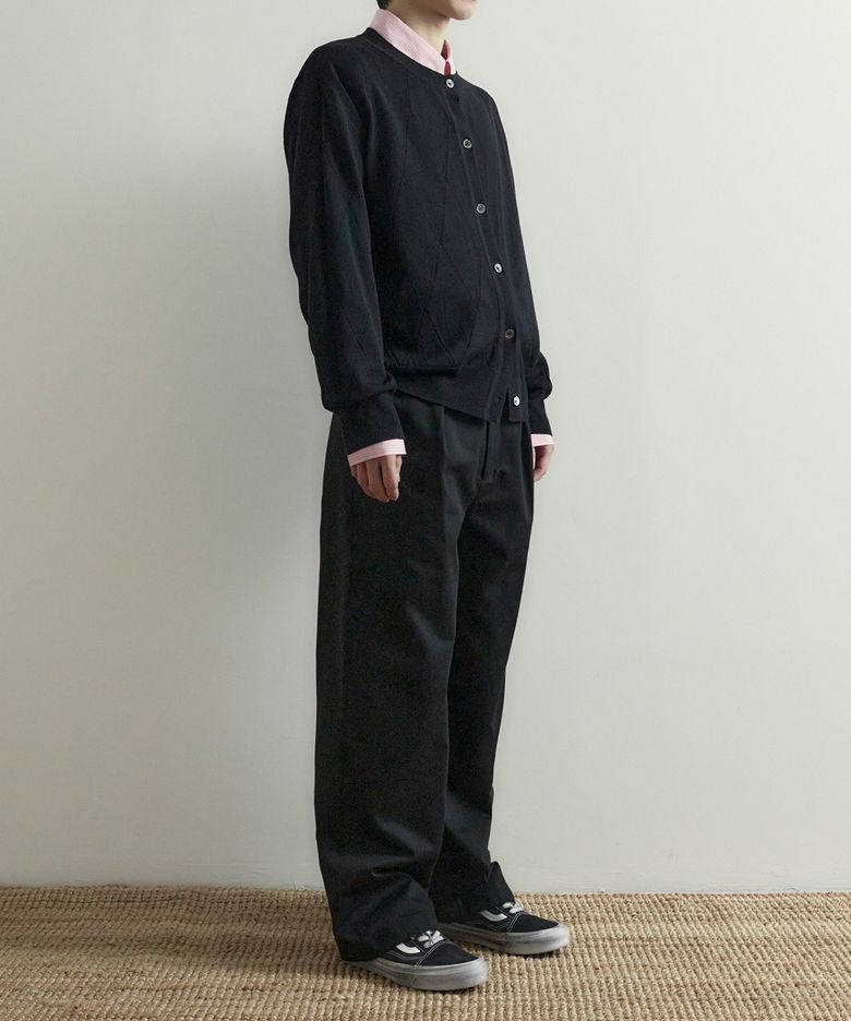 2-pleated Chino Pants - Black
