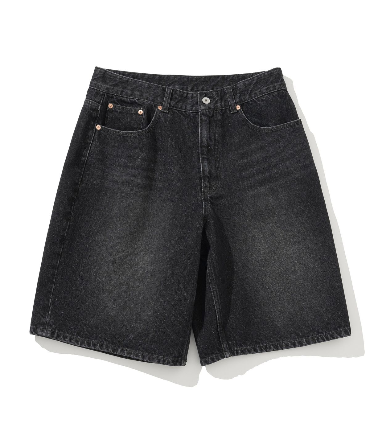 유니폼브릿지(UNIFORM BRIDGE) 5p denim shorts 12oz black washed