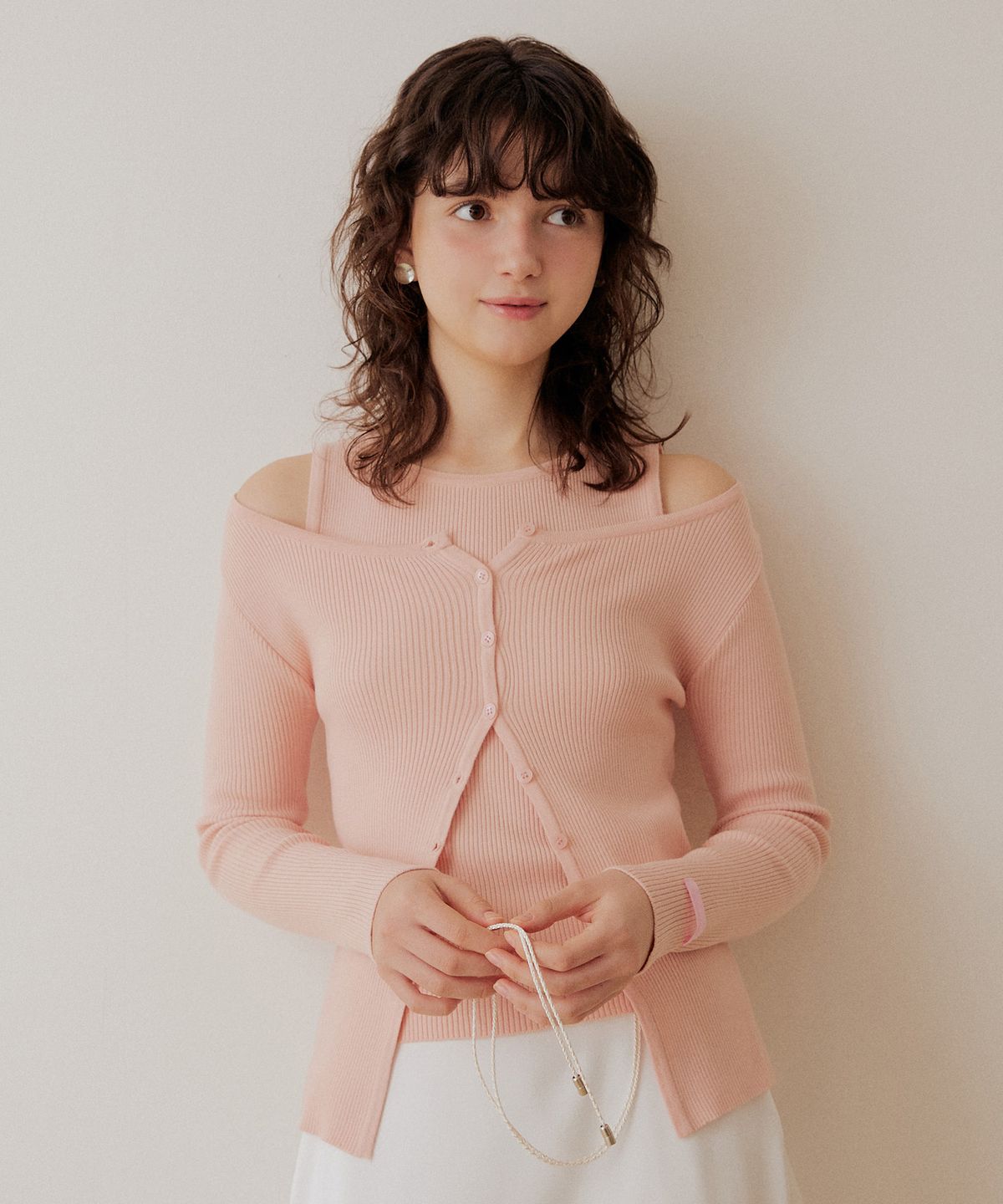 어다울(ADAUL) Boat neck button cardigan set - 4color