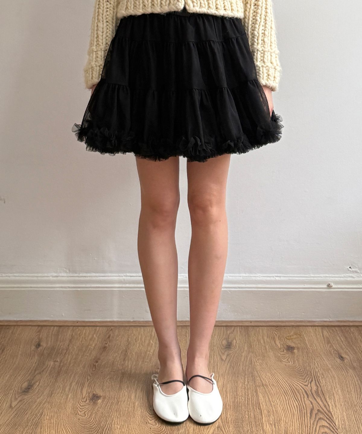 시눈(SINOON) [지수,승희 착용] Tute Skirt (Black)