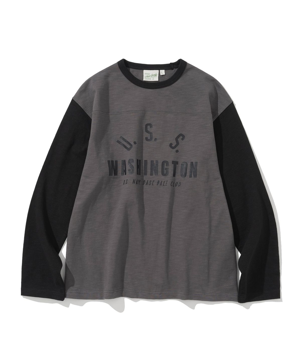 유니폼브릿지(UNIFORM BRIDGE) baseball two tone l/s tee charcoal