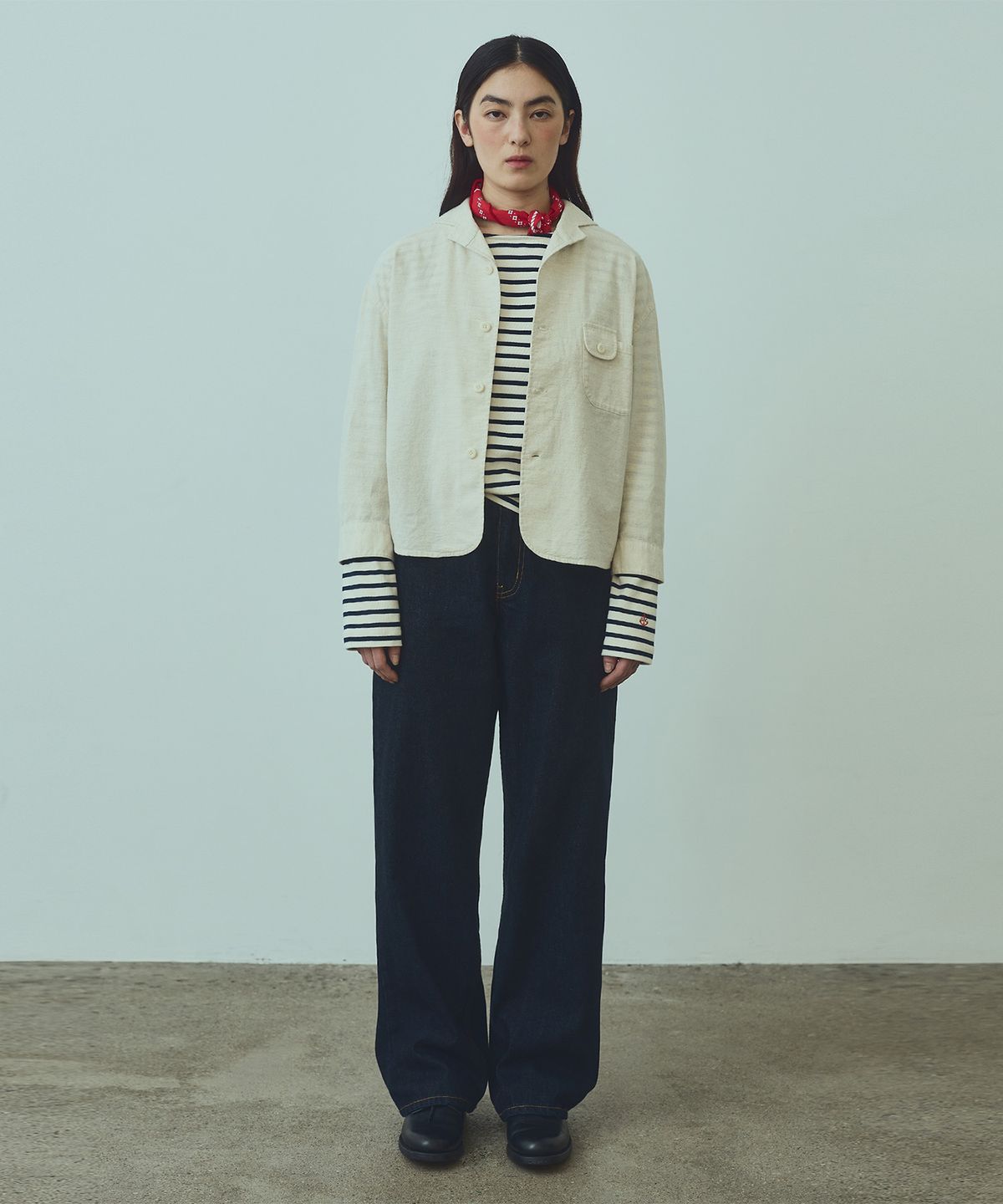 유니폼브릿지(UNIFORM BRIDGE) sailor linen shirt(womens) ivory