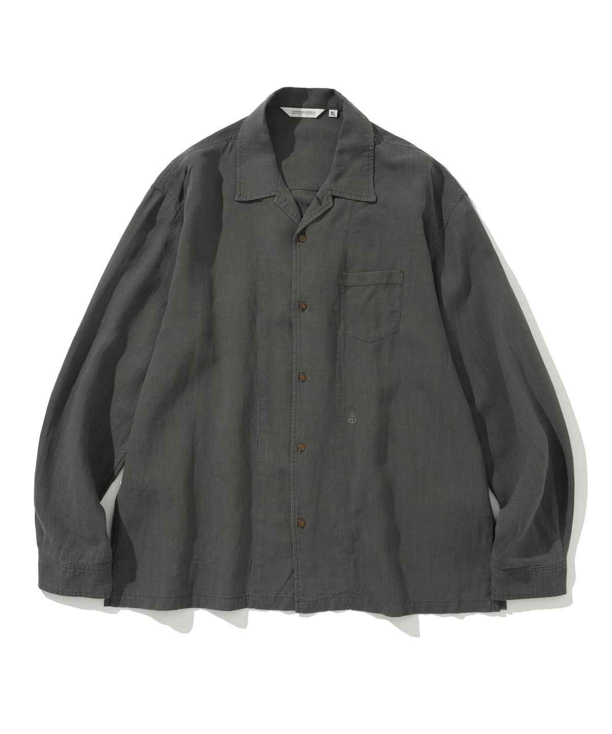유니폼브릿지(UNIFORM BRIDGE) vintage linen pocket shirt charcoal