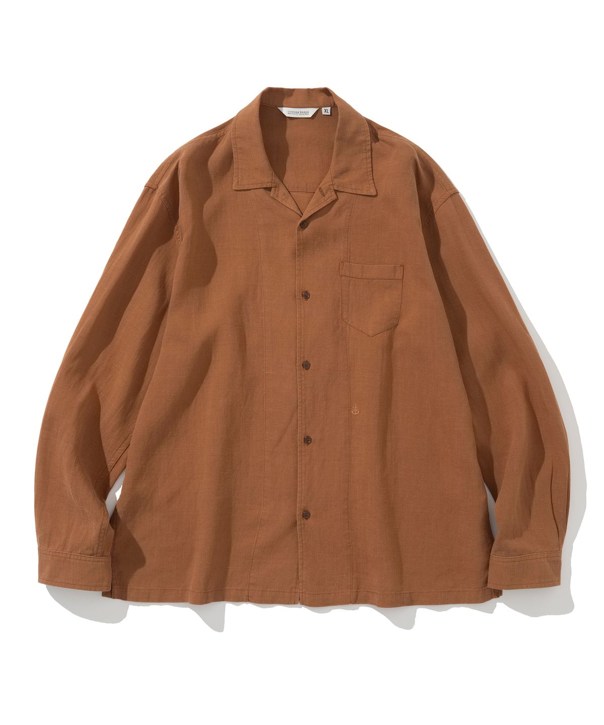 유니폼브릿지(UNIFORM BRIDGE) vintage linen pocket shirt brick