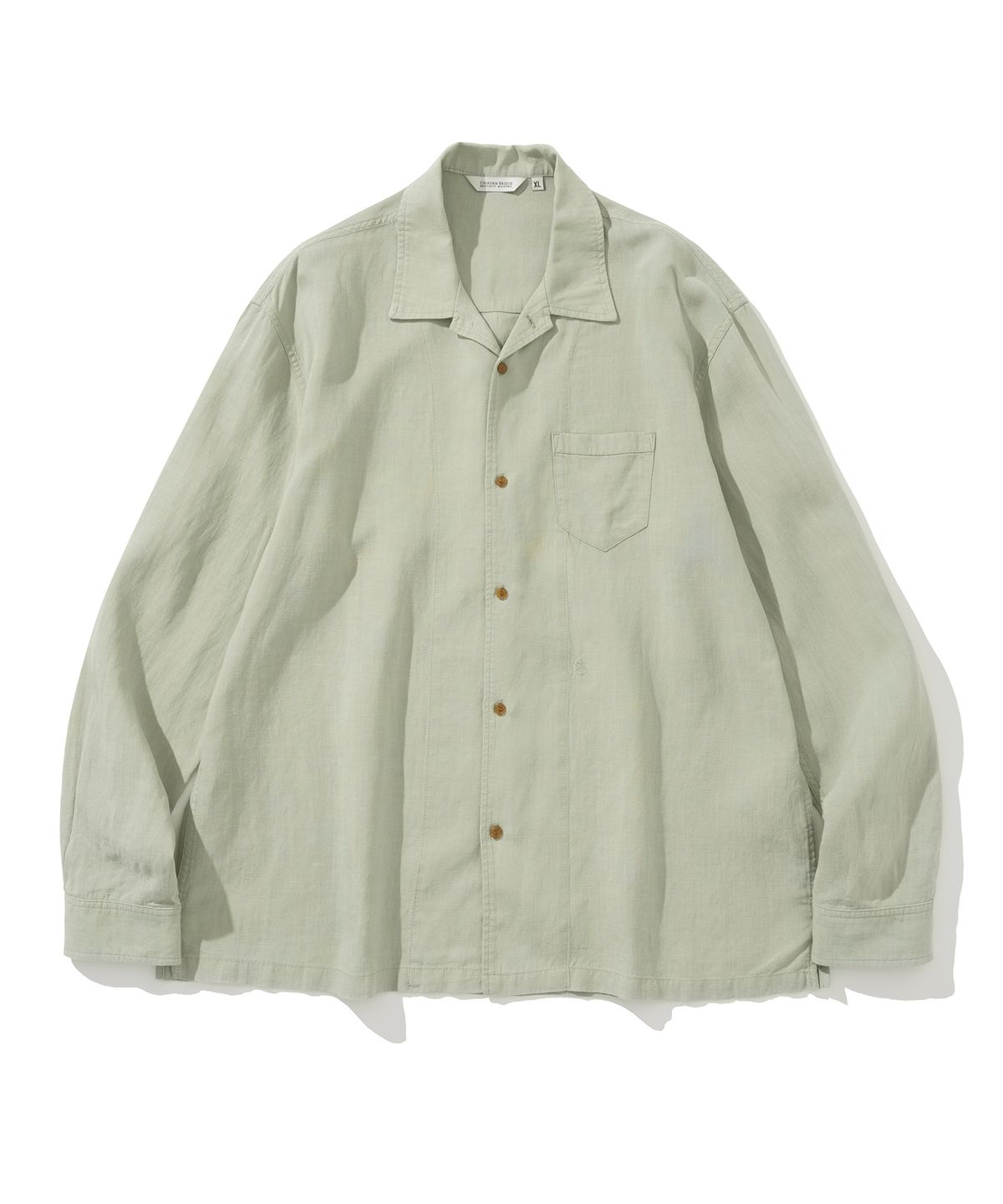유니폼브릿지(UNIFORM BRIDGE) vintage linen pocket shirt mint