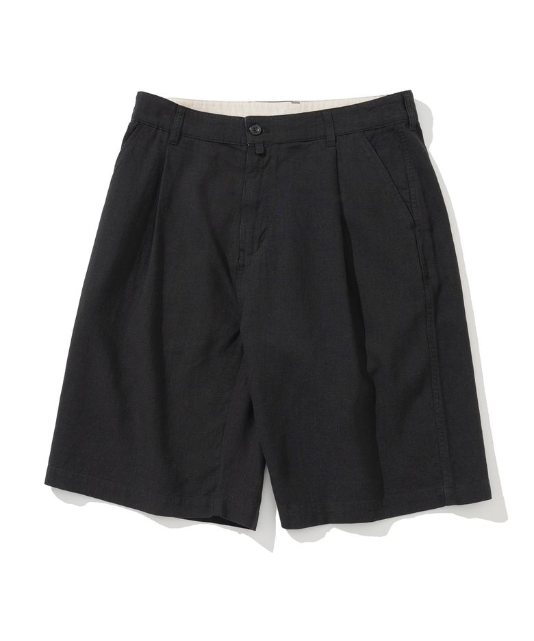 linen sports shorts black