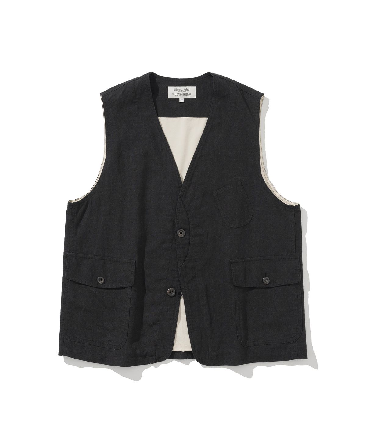 유니폼브릿지(UNIFORM BRIDGE) linen hunting vest black