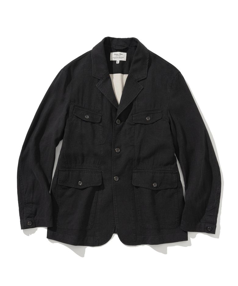 linen sports jacket black