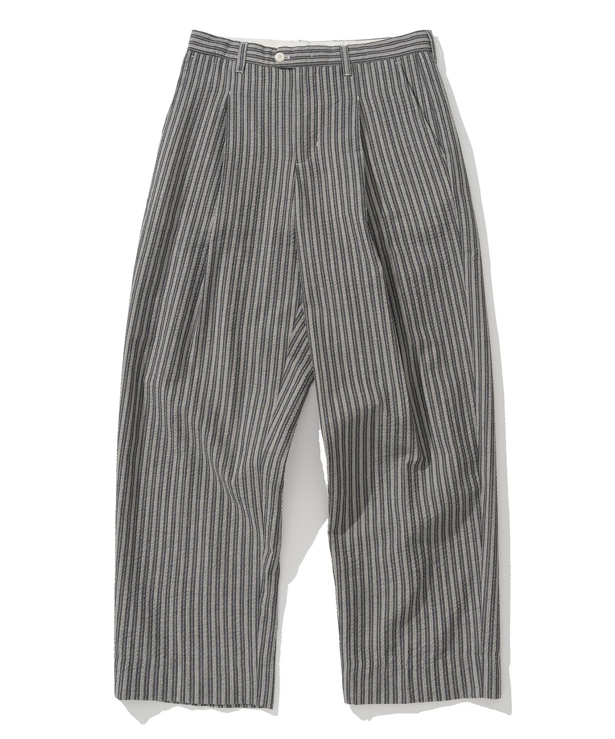 유니폼브릿지(UNIFORM BRIDGE) seersucker stripe pants black