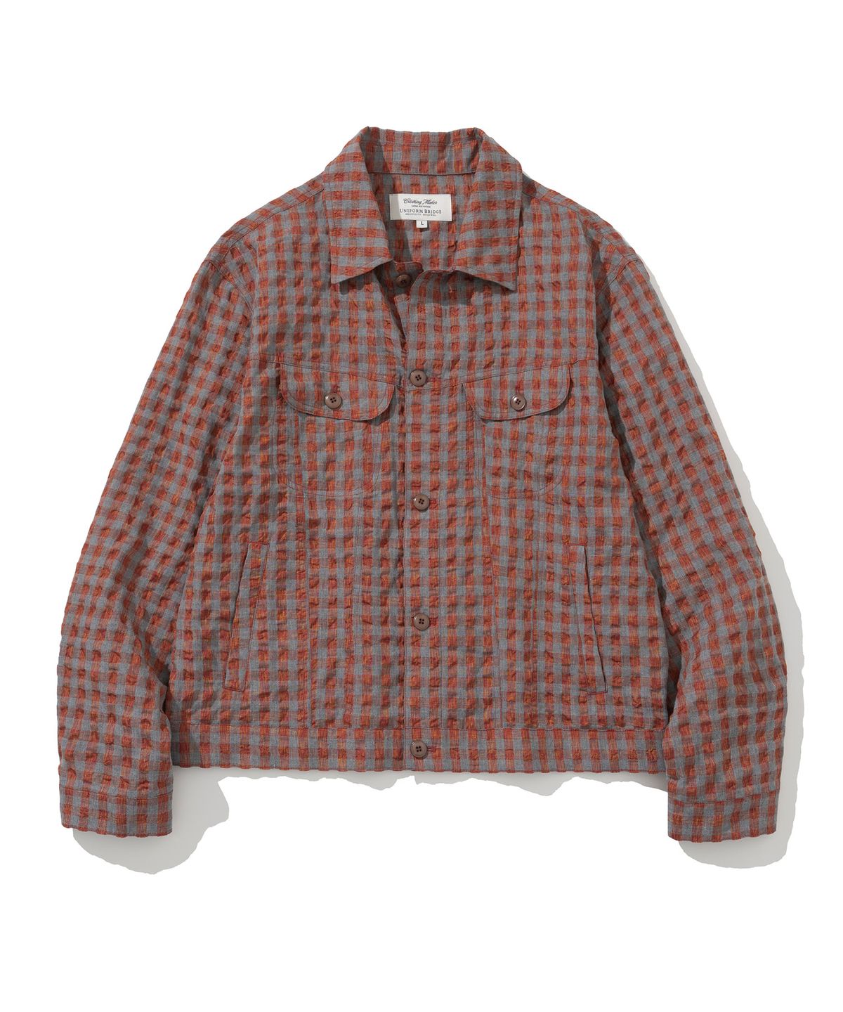 유니폼브릿지(UNIFORM BRIDGE) type-3 check trucker jacket red