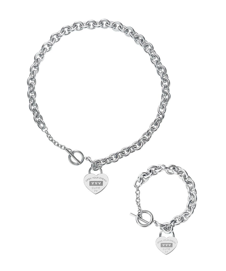 MUSINSA VVV [SET] Signature Logo Heart Chain Toggle Surgical