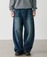 wide denim pants (blue)
