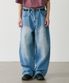 wide denim pants (mid blue)