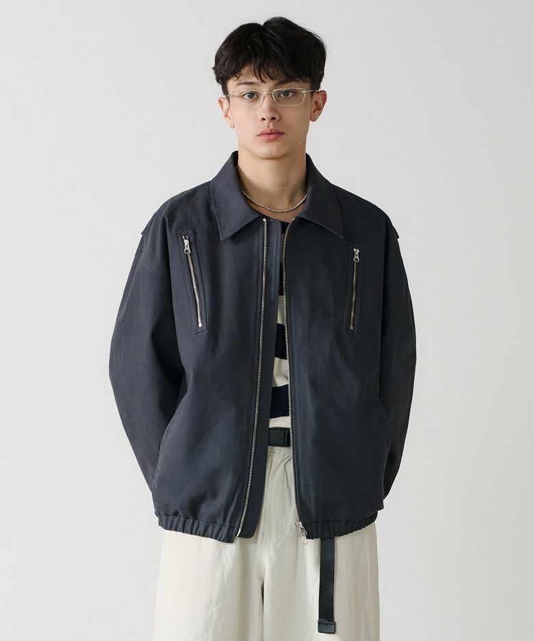 zipper jacket (charcoal)