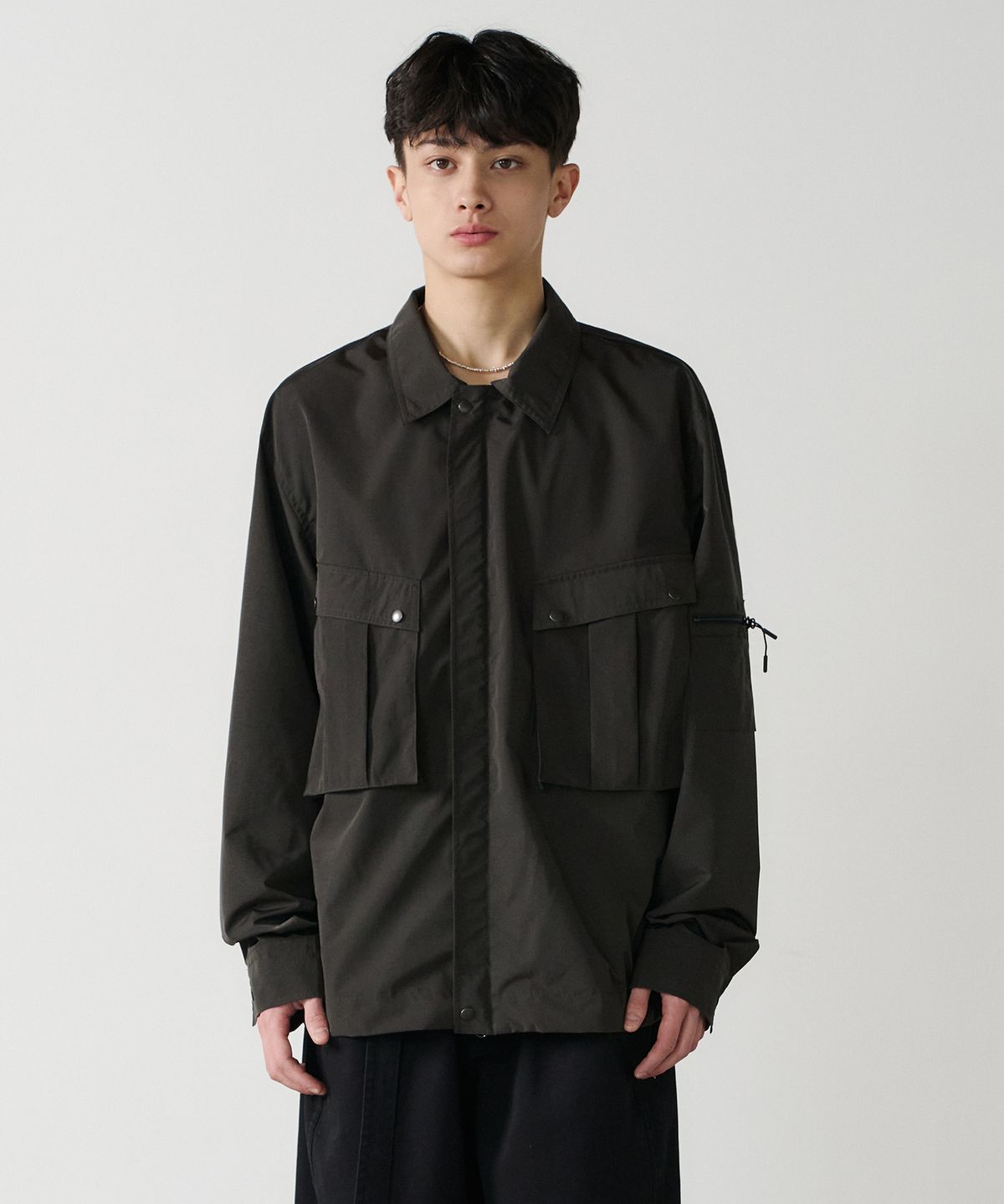 노운(NOUN) nylon shirts jacket (charcoal)