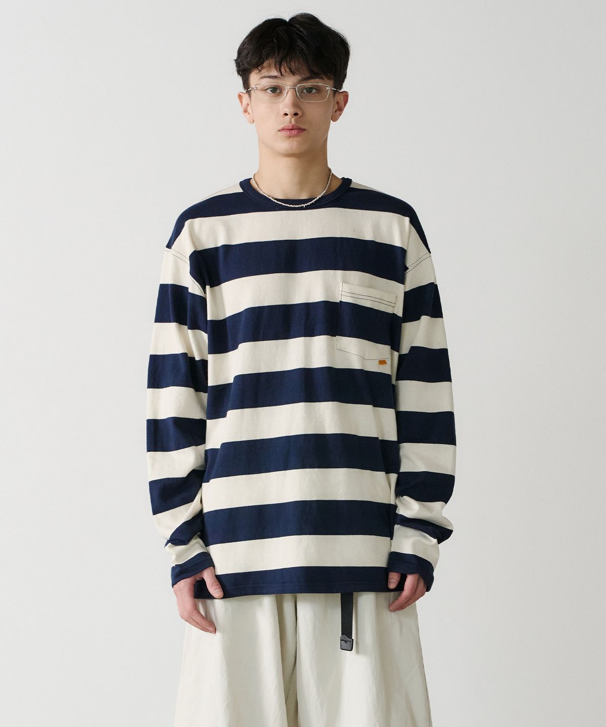 노운(NOUN) stripe long sleeves (navy)