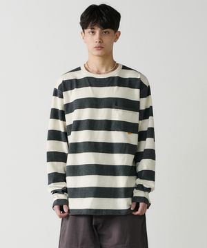 stripe long sleeves (charcoal)