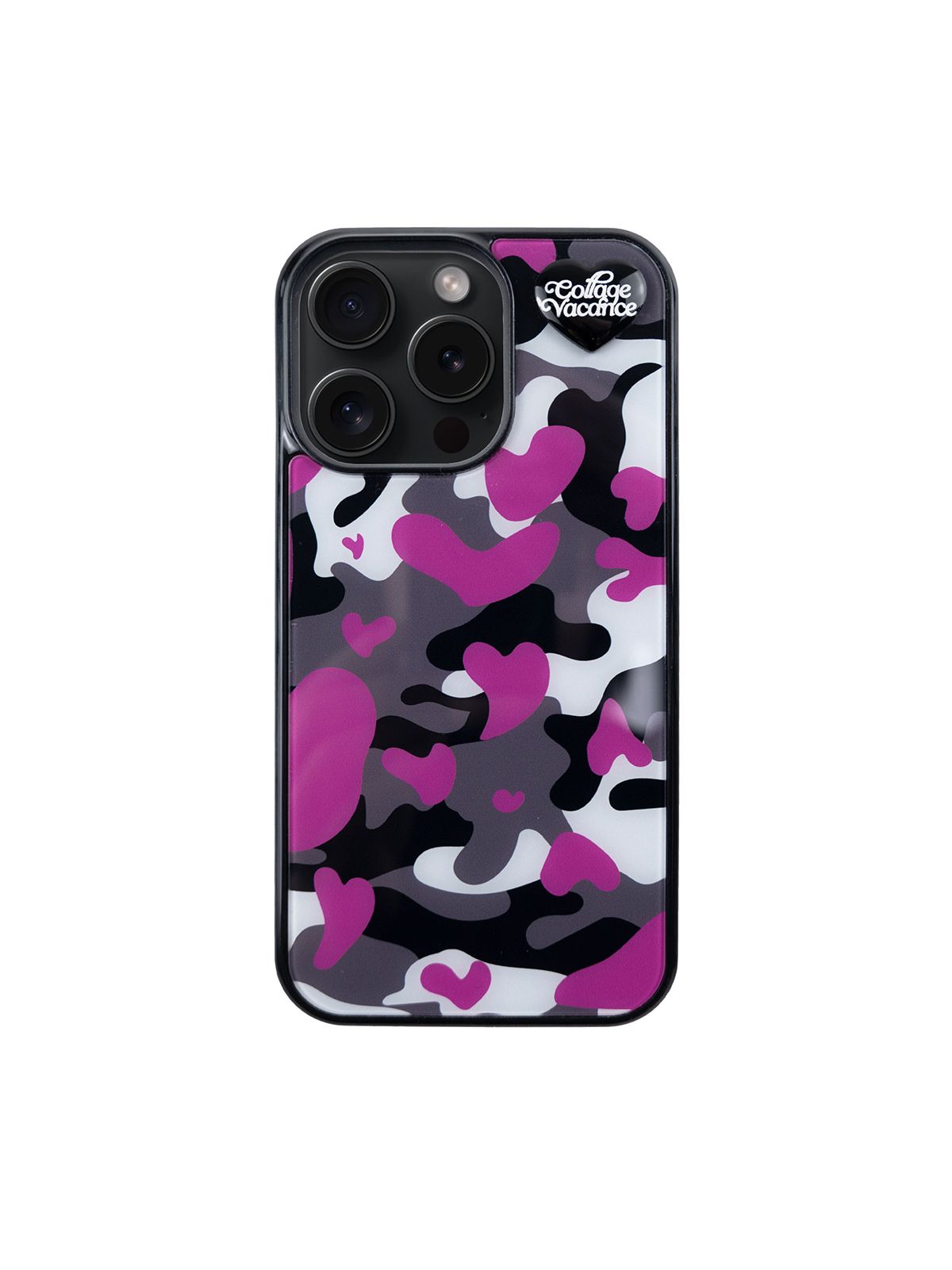 꼴라주바캉스(COLLAGEVACANCE) Camo Love Pendant Glass Bumper Case - Purple (폰케이스)