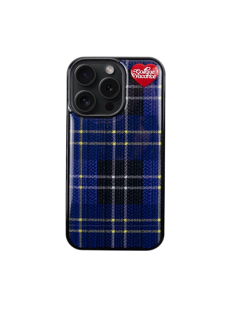 Tartan Hug Pendant Epoxy Case  -Blue Check (에폭시 폰케이스)