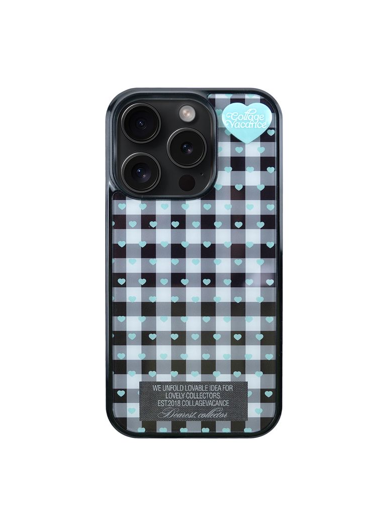 Heart Logo Pendant Glass Bumper Mint Case -Black (폰케이스)