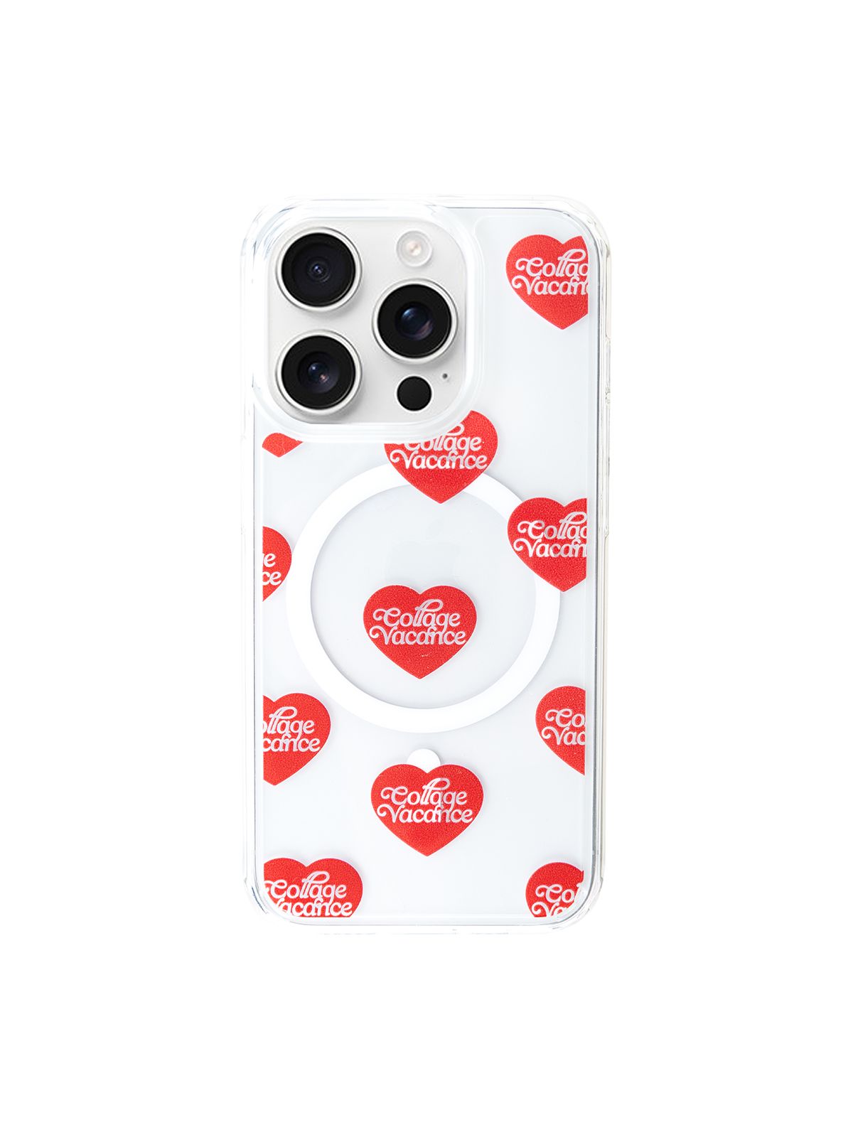 꼴라주바캉스(COLLAGEVACANCE) Lettering Heart Logo Pattern Case - (폰케이스)