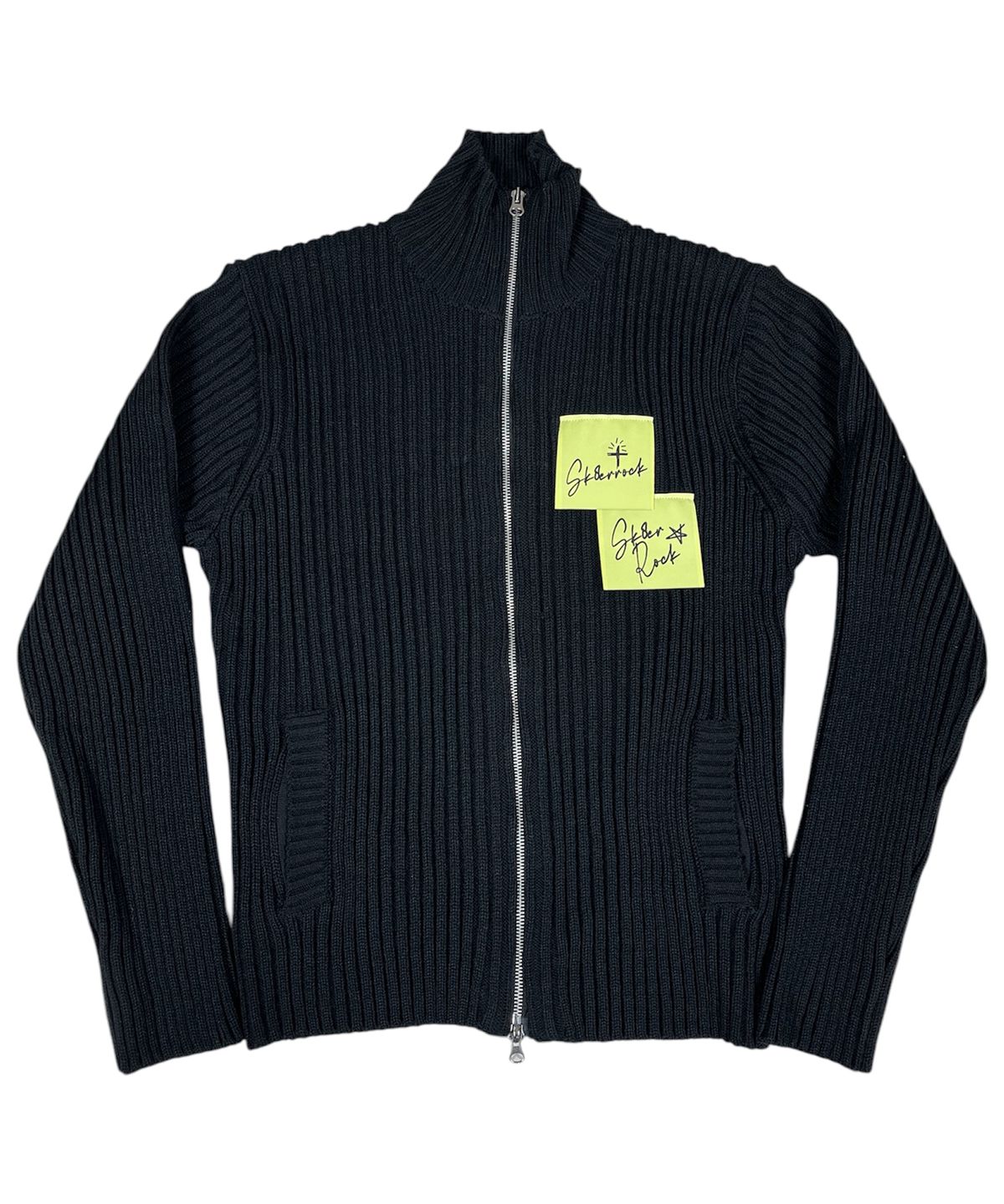 스케이터락(SK8ER ROCK) Post-It Knit Zip-Up Jacket ((black))